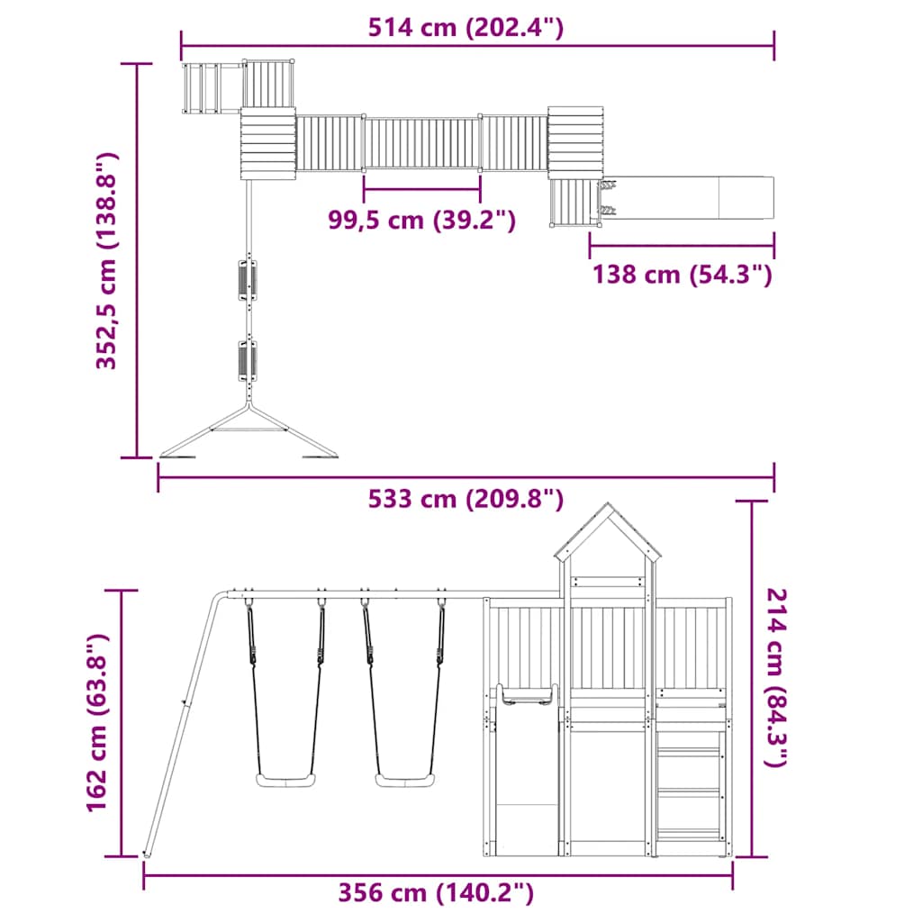 Spielturm Massivholz Douglasie
