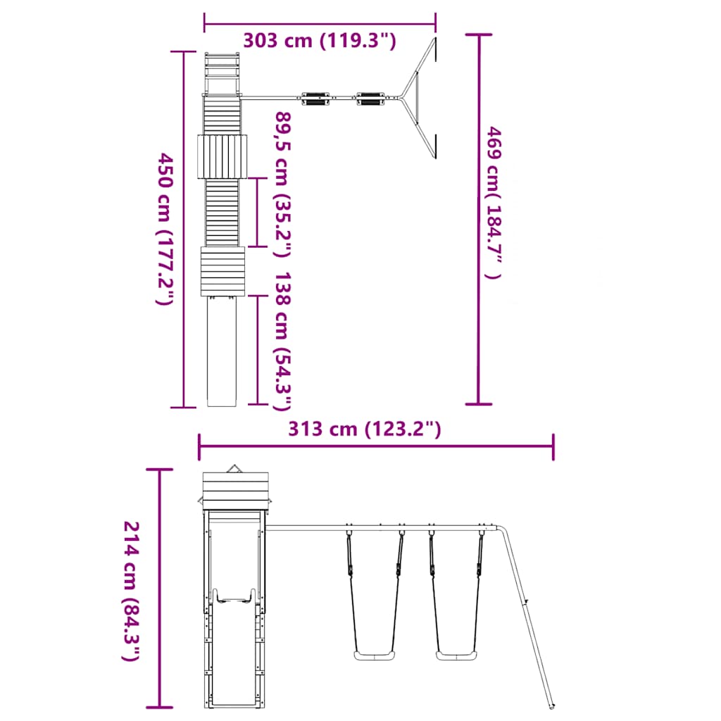 Spielturm Imprägniertes Kiefernholz