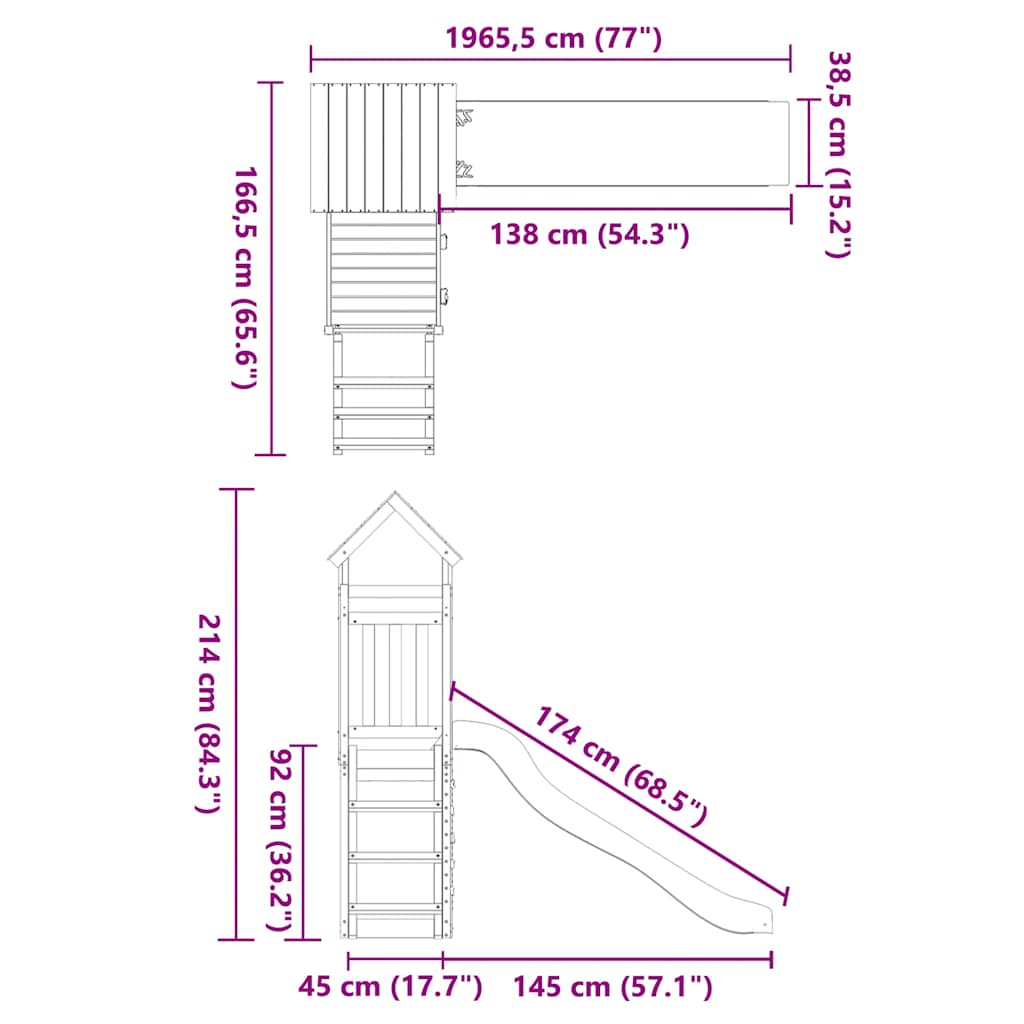 Spielturm Imprägniertes Kiefernholz