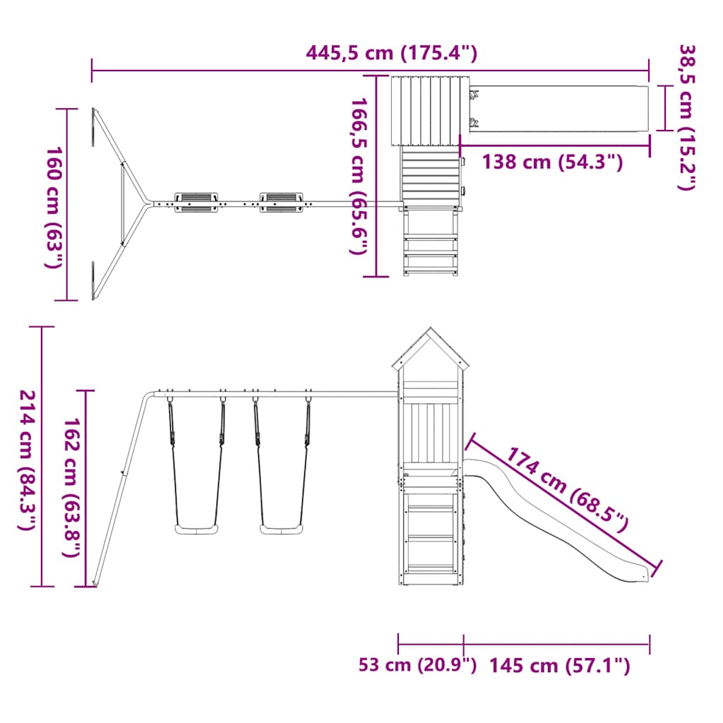 Spielturm Massivholz Kiefer