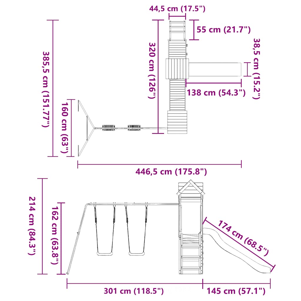 Spielturm Imprägniertes Kiefernholz