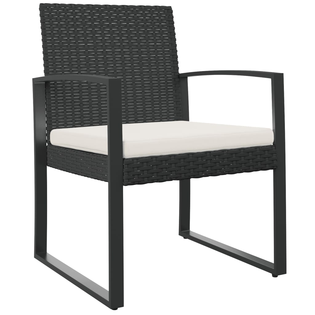 Chaises de jardin 2 pcs. Rotin PP noir