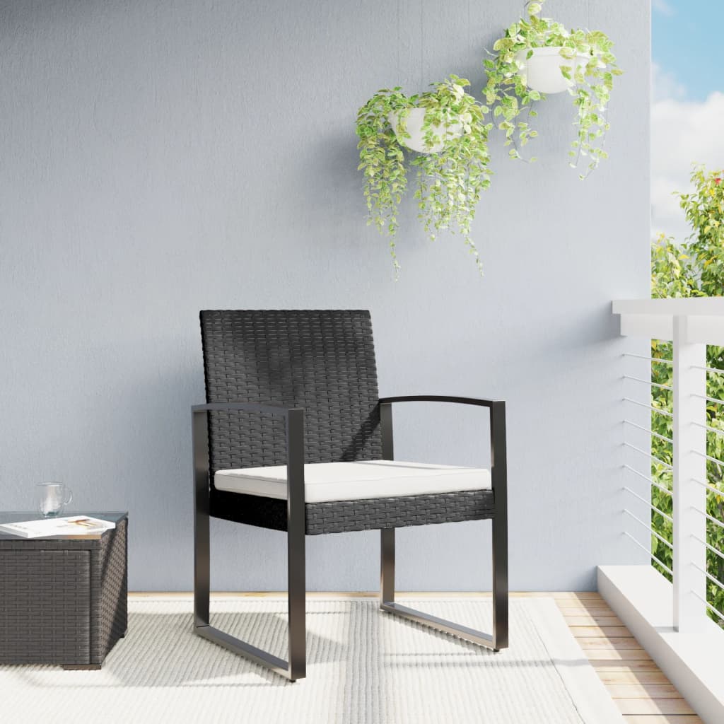 Chaises de jardin 2 pcs. Rotin PP noir