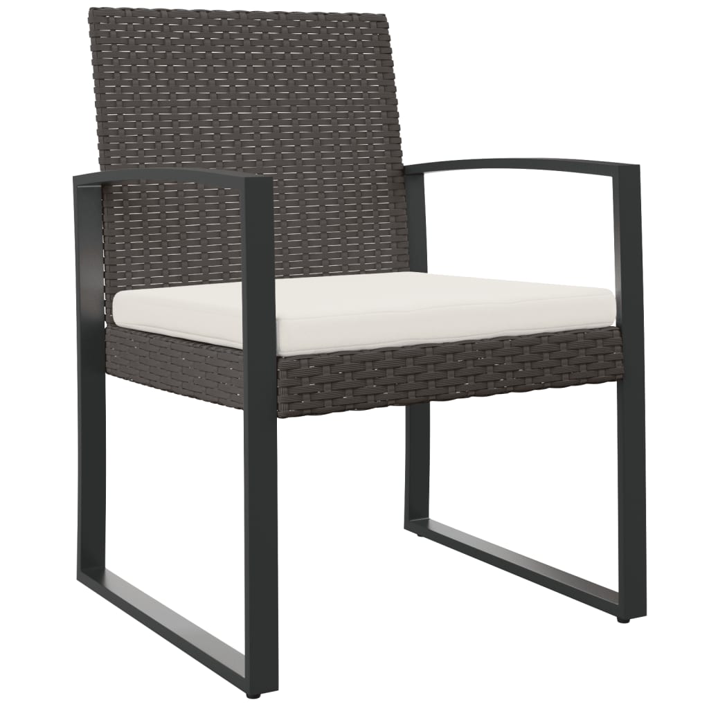 Chaises de salle à manger de jardin 2 pcs. Rotin PP marron