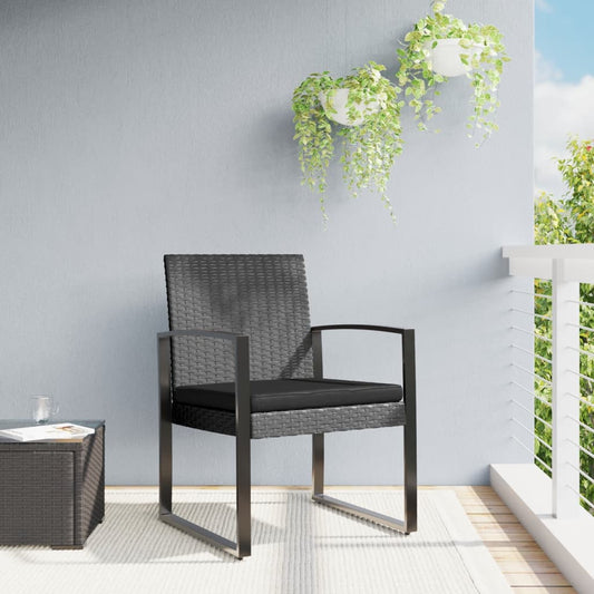 Chaises de jardin 2 pcs. Rotin PP gris foncé