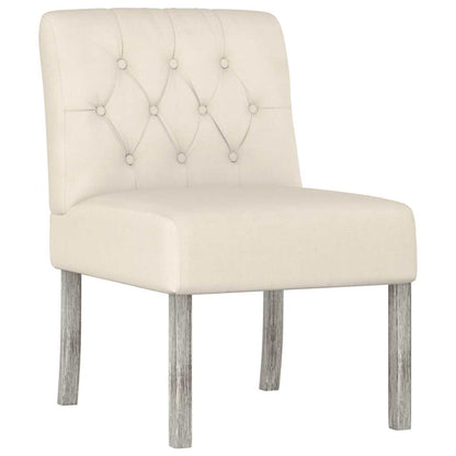 Sessel ohne Armlehne Leinen mit Knopfheftung