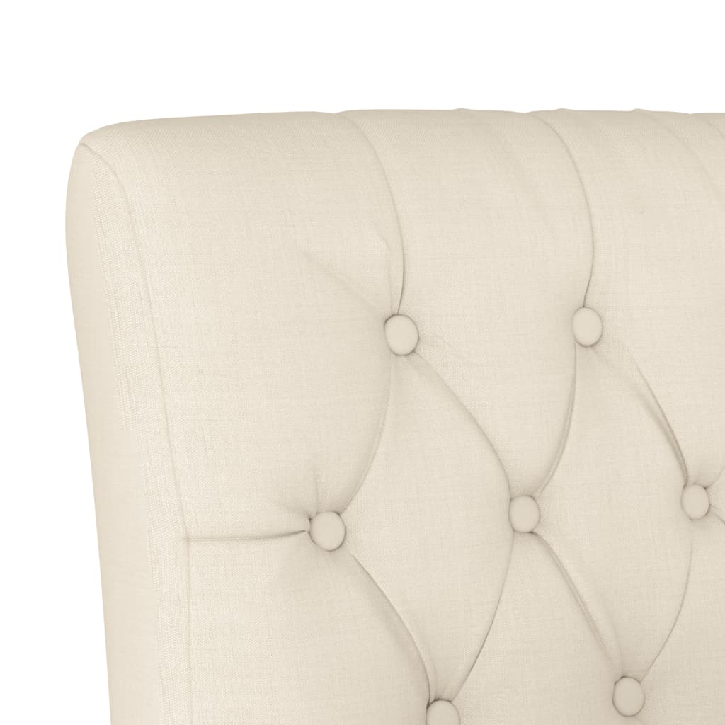 Sessel ohne Armlehne Leinen mit Knopfheftung