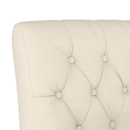 Sessel ohne Armlehne Leinen mit Knopfheftung