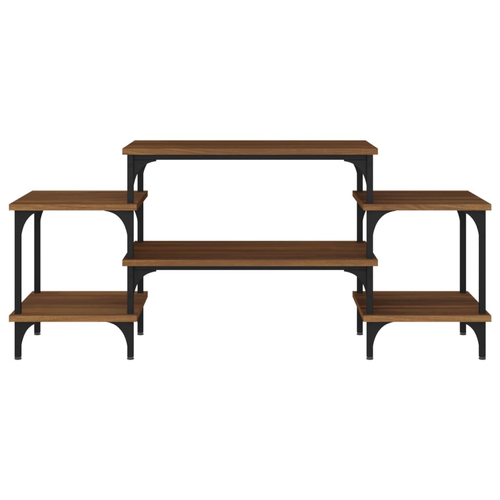 Meuble TV aspect chêne marron 117x35x52 cm matériau bois