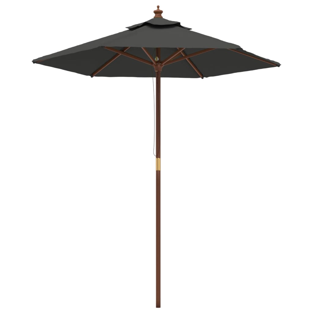 Parasol avec poteau en bois anthracite 196x231 cm