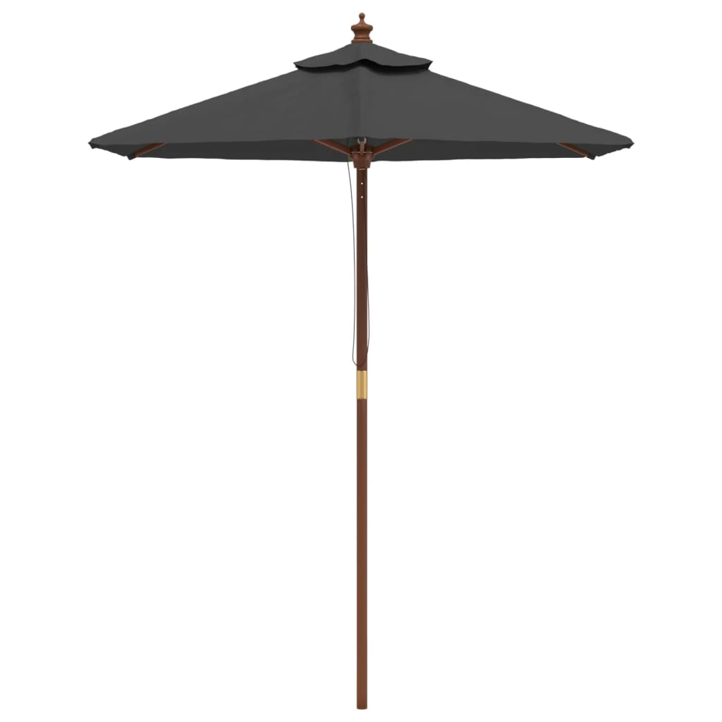 Parasol avec poteau en bois anthracite 196x231 cm