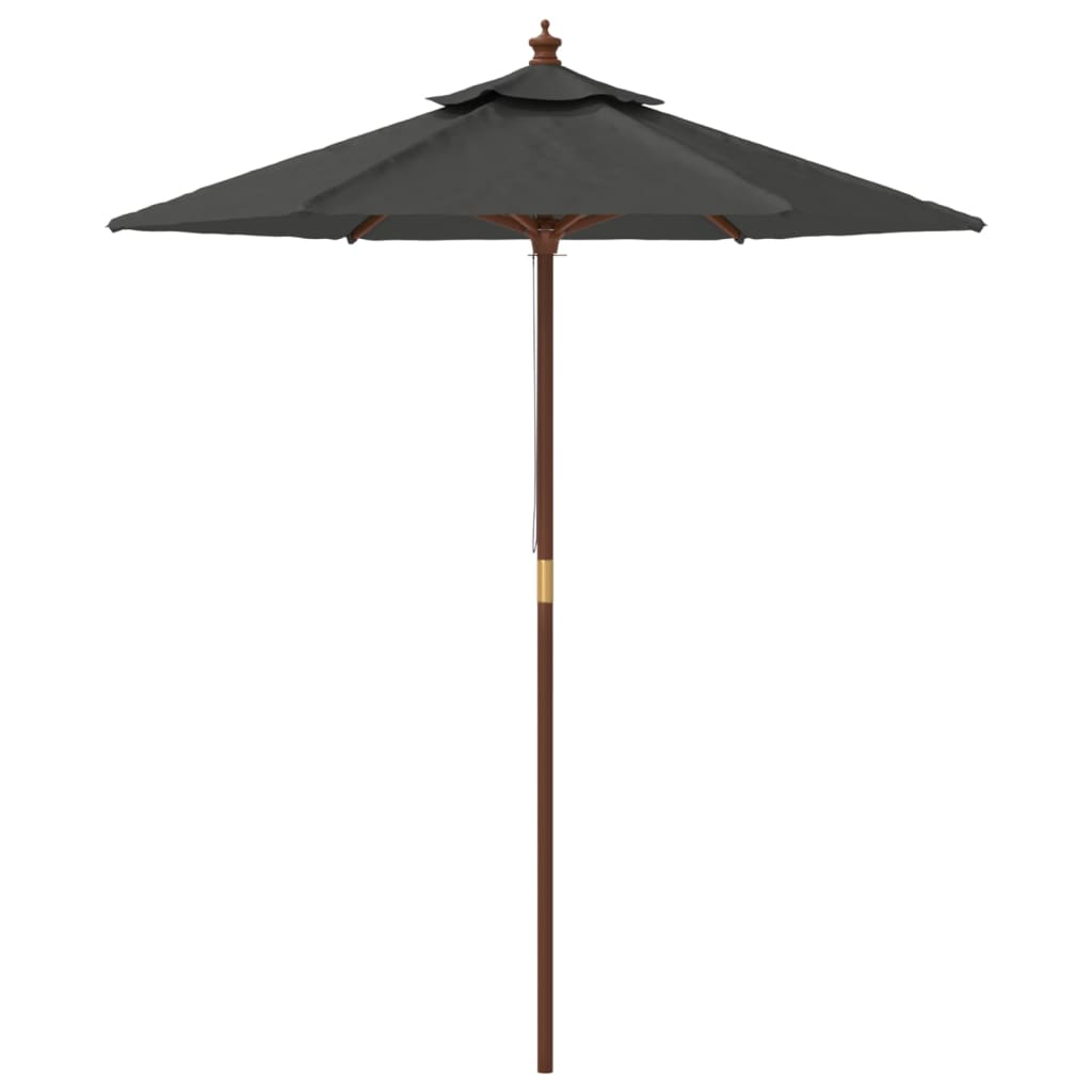 Parasol avec poteau en bois anthracite 196x231 cm