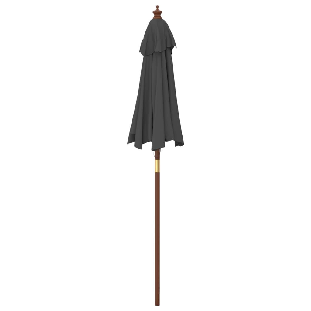 Parasol avec poteau en bois anthracite 196x231 cm