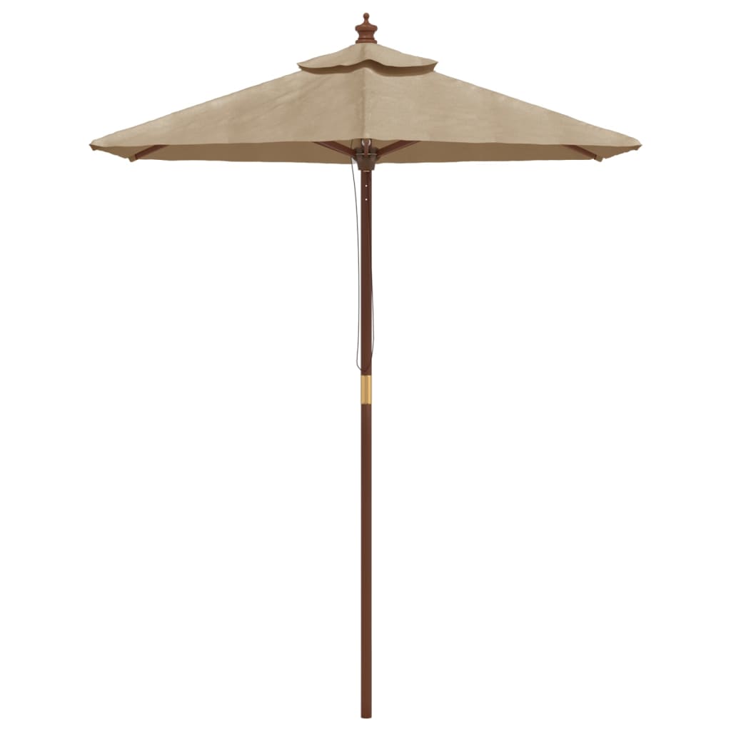 Parasol avec mât en bois taupe 196x231 cm