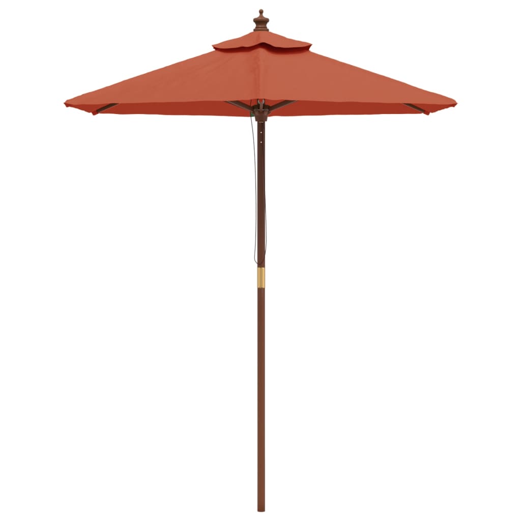 Parasol avec mât en bois terre cuite 196x231 cm