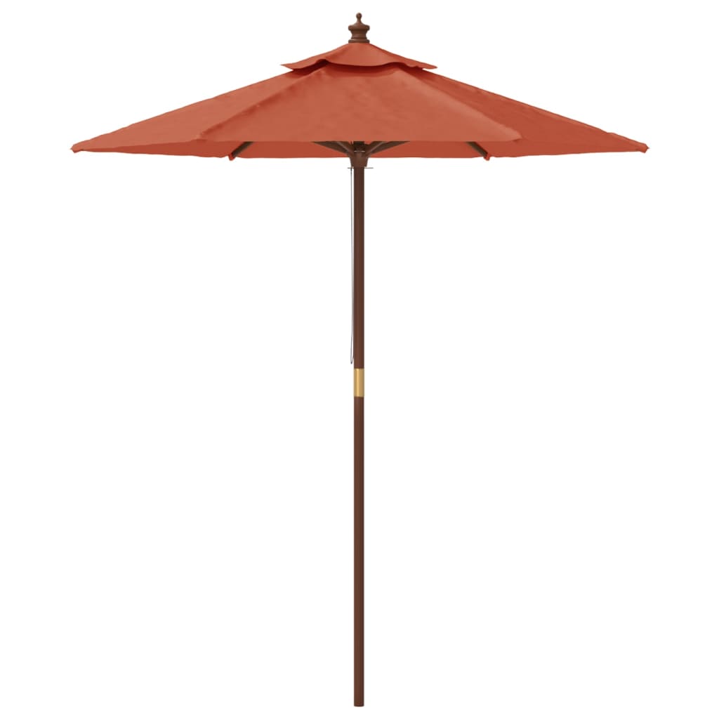 Parasol avec mât en bois terre cuite 196x231 cm