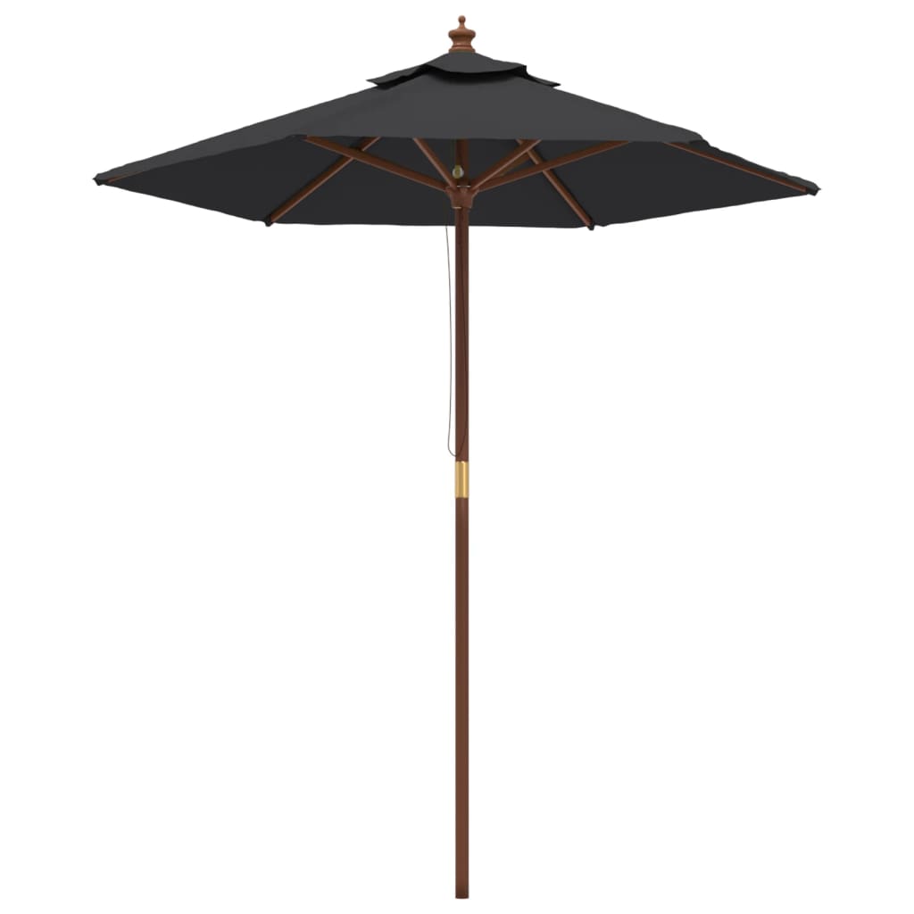 Sonnenschirm mit Holzmast Schwarz 196x231 cm