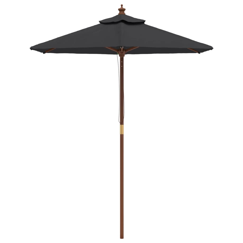 Sonnenschirm mit Holzmast Schwarz 196x231 cm