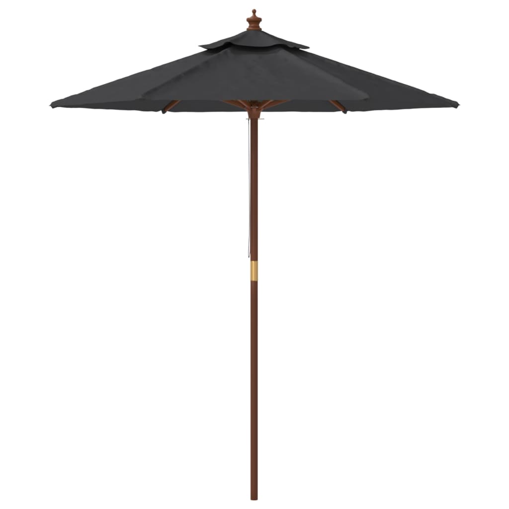 Sonnenschirm mit Holzmast Schwarz 196x231 cm