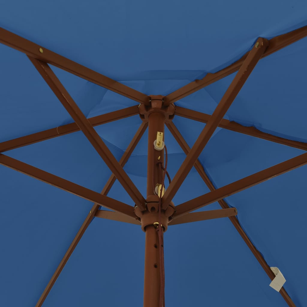 Sonnenschirm mit Holzmast Azurblau 196x231 cm