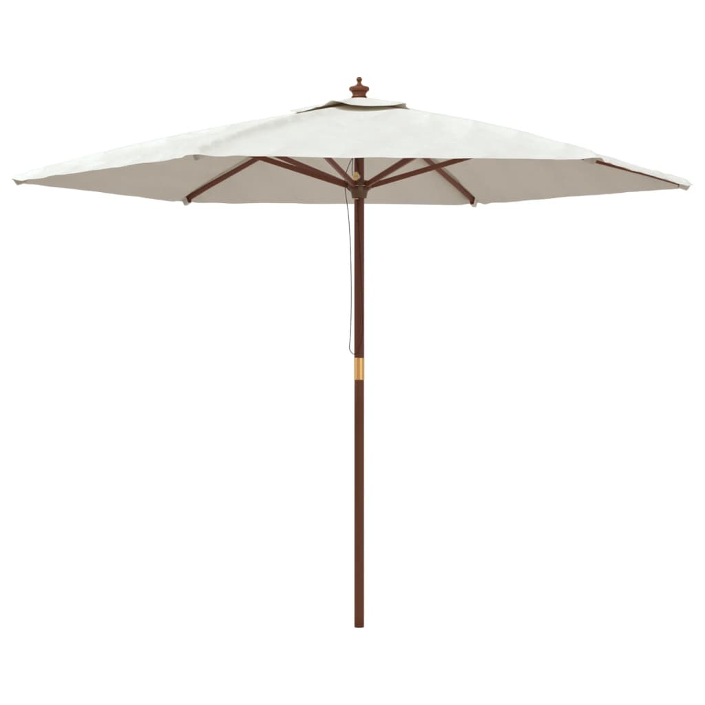 Parasol avec mât en bois couleur sable 299x240 cm