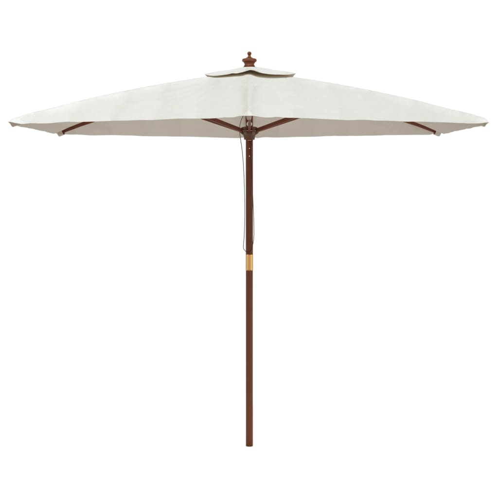 Parasol avec mât en bois couleur sable 299x240 cm