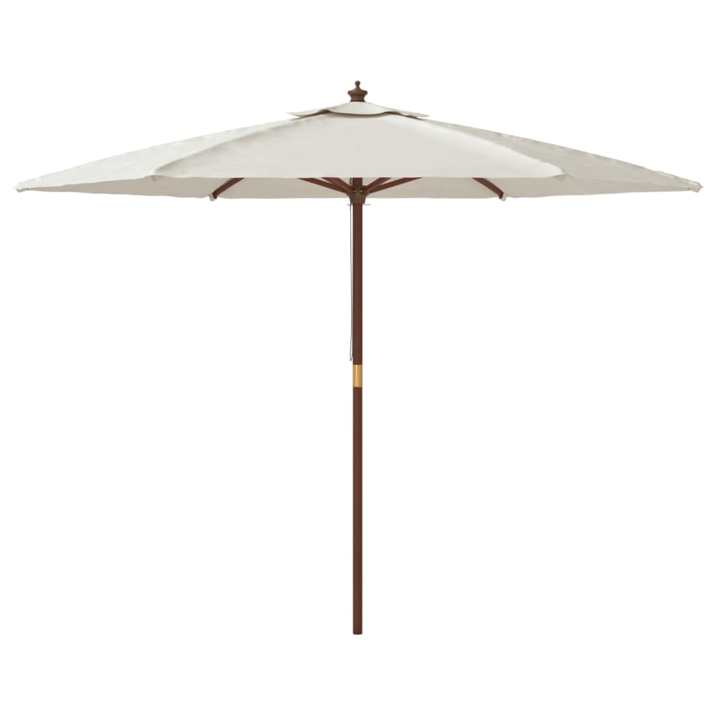 Parasol avec mât en bois couleur sable 299x240 cm