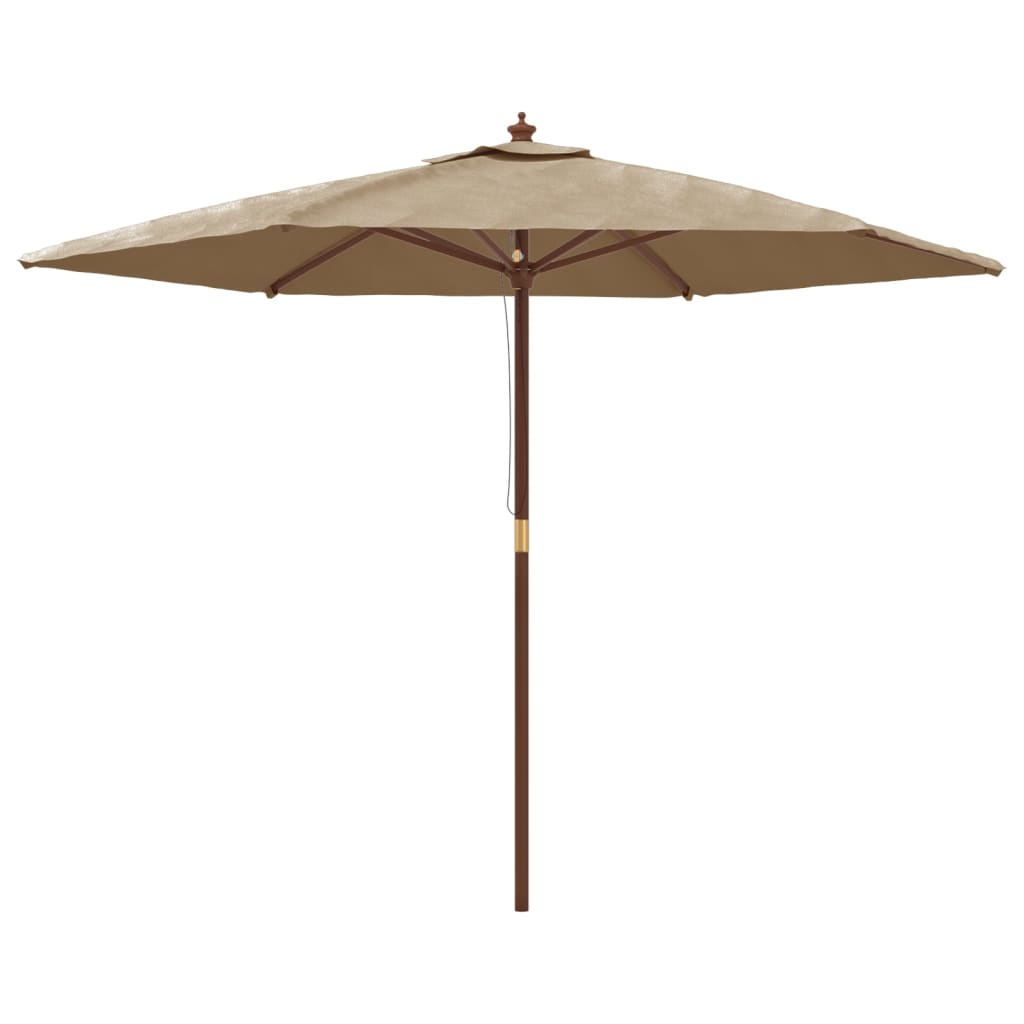 Parasol avec mât en bois taupe 299x240 cm