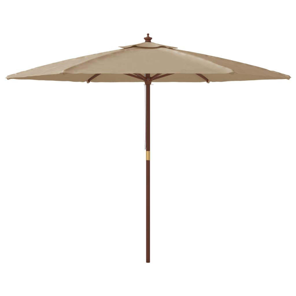 Parasol avec mât en bois taupe 299x240 cm