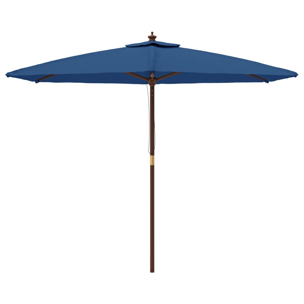 Sonnenschirm mit Holzmast Azurblau 299x240 cm