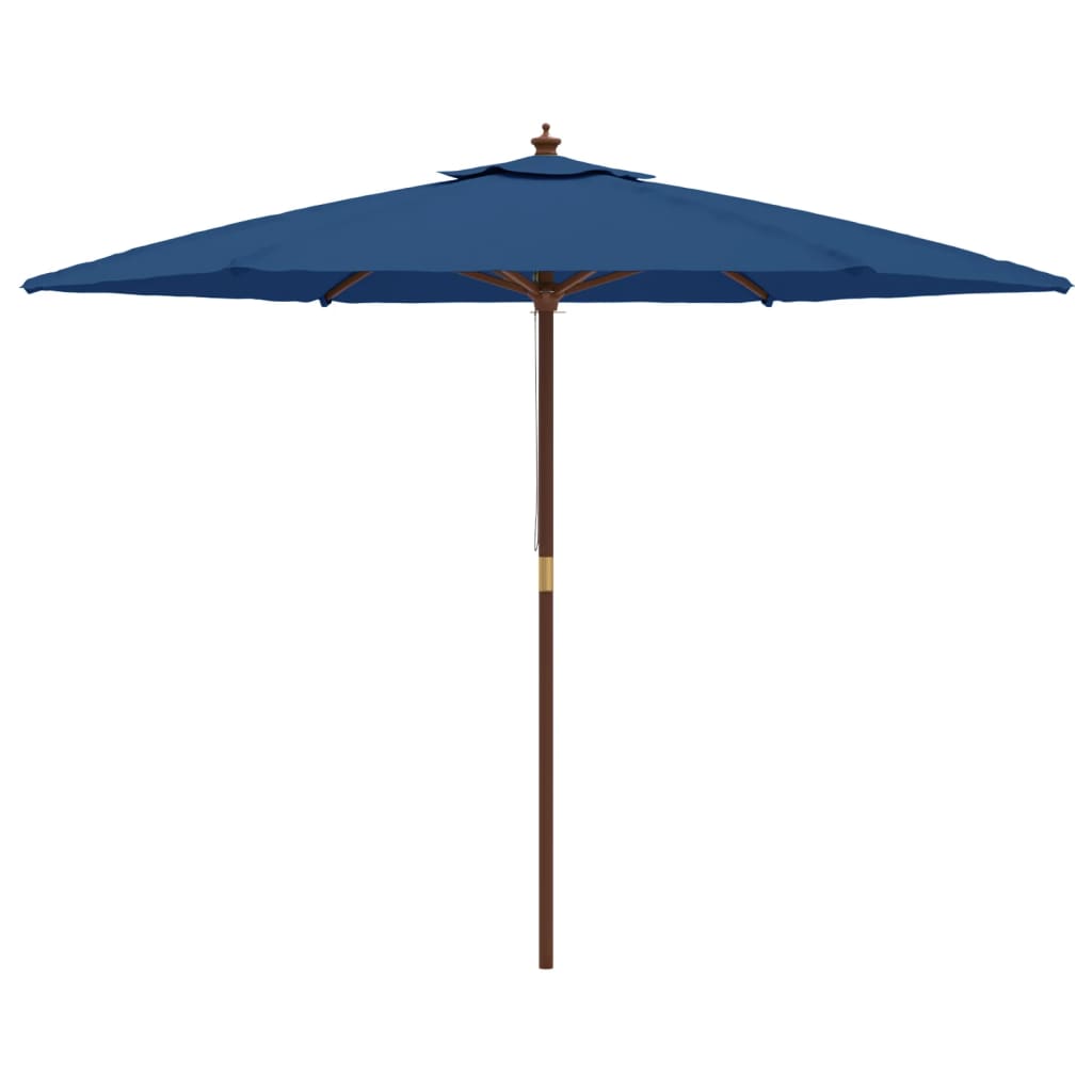 Sonnenschirm mit Holzmast Azurblau 299x240 cm