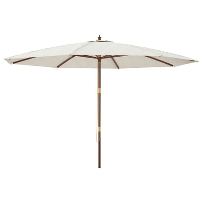 Sonnenschirm mit Holzmast Sandfarben 400x273 cm
