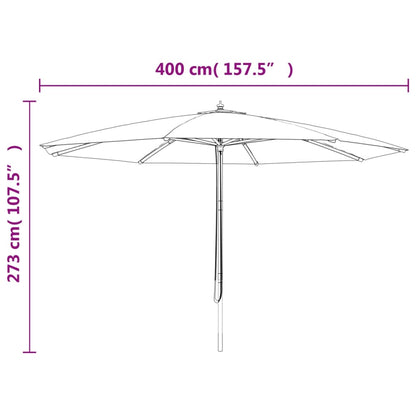 Sonnenschirm mit Holzmast Sandfarben 400x273 cm