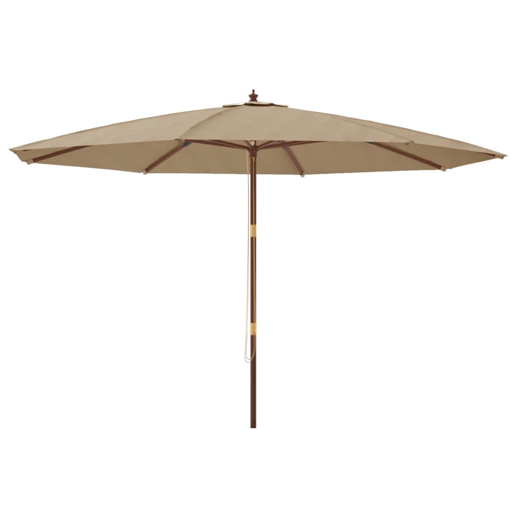 Sonnenschirm mit Holzmast Taupe 400x273 cm