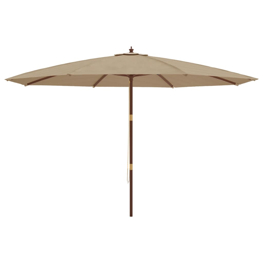 Sonnenschirm mit Holzmast Taupe 400x273 cm