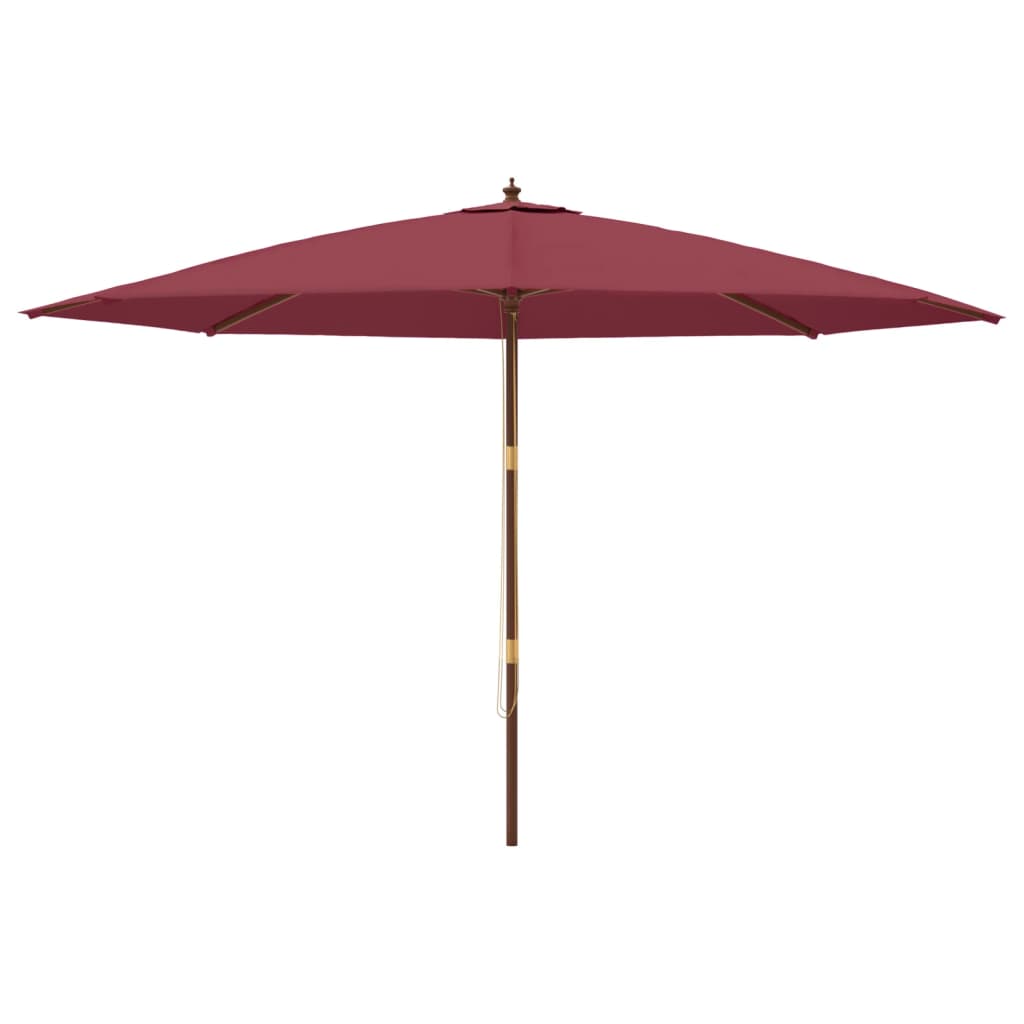 Sonnenschirm mit Holzmast Bordeauxrot 400x273 cm