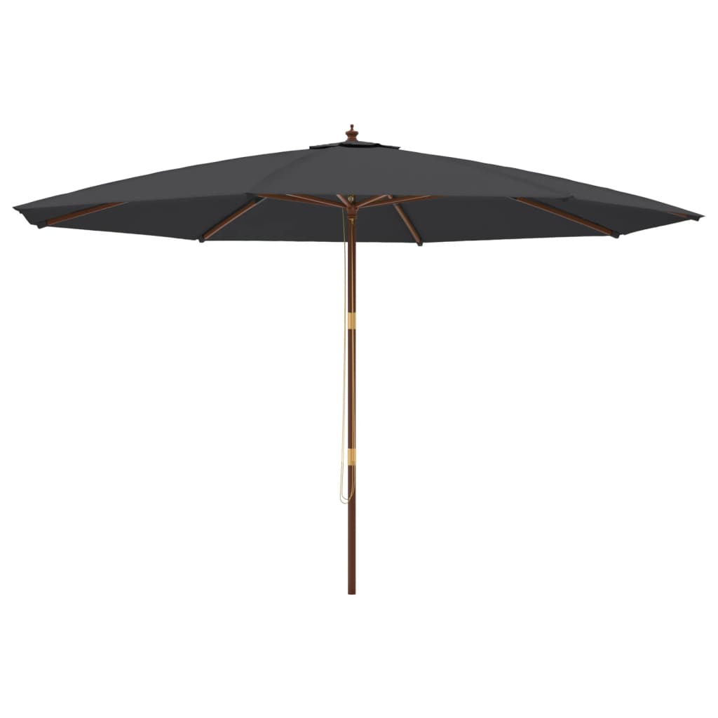 Sonnenschirm mit Holzmast Schwarz 400x273 cm
