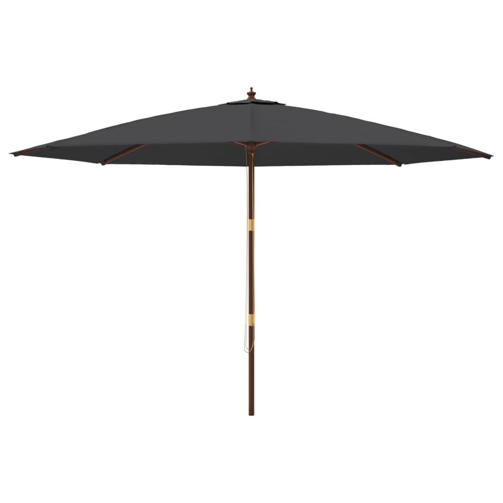 Sonnenschirm mit Holzmast Schwarz 400x273 cm
