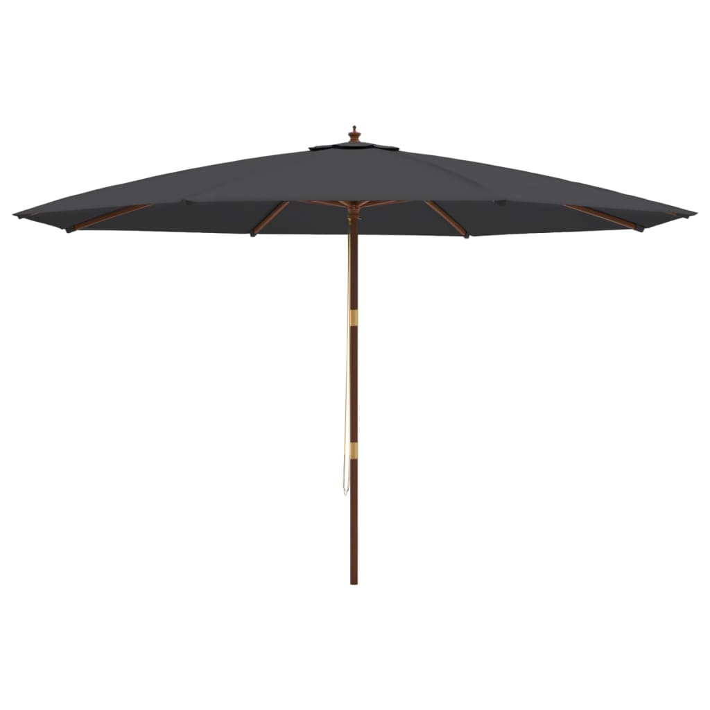 Sonnenschirm mit Holzmast Schwarz 400x273 cm