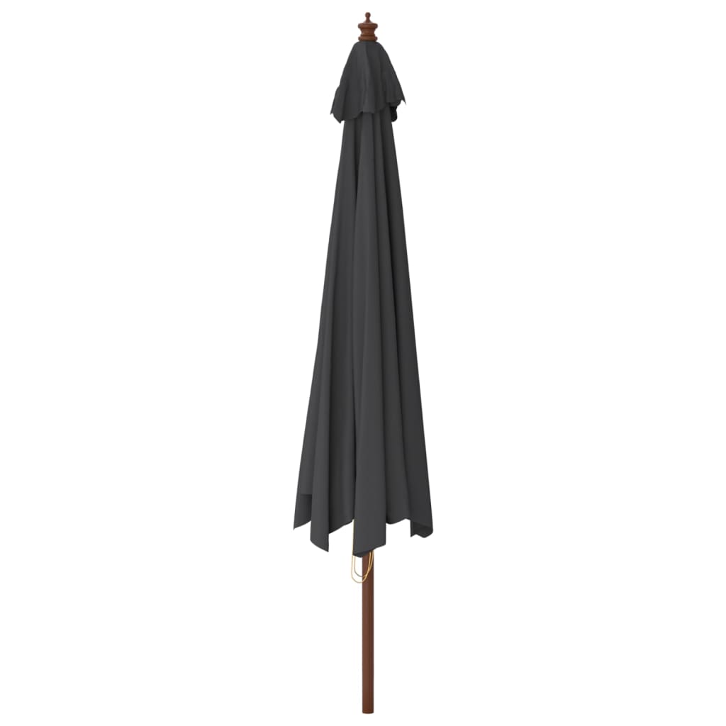 Sonnenschirm mit Holzmast Schwarz 400x273 cm