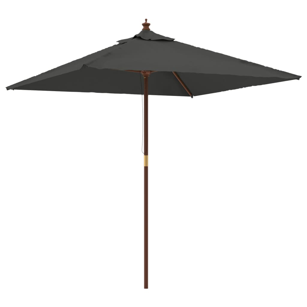 Parasol avec poteau en bois anthracite 198x198x231 cm