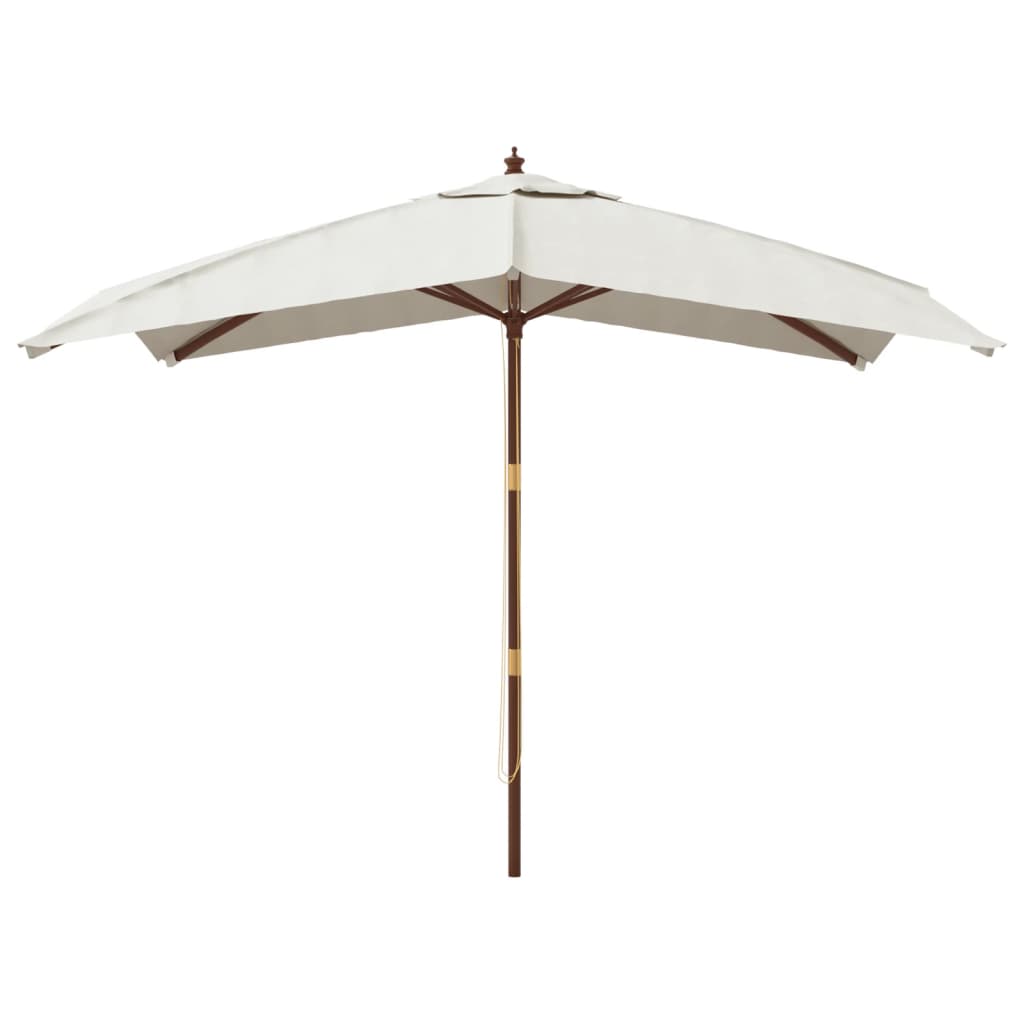 Parasol avec mât en bois couleur sable 300x300x273 cm