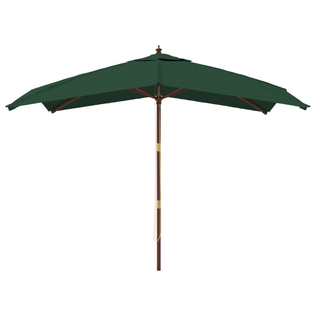 Parasol avec mât en bois vert 300x300x273 cm