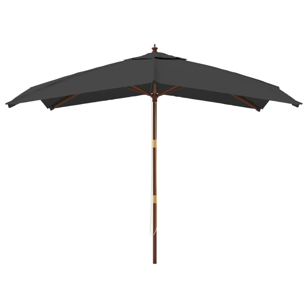 Parasol avec poteau en bois anthracite 300x300x273 cm