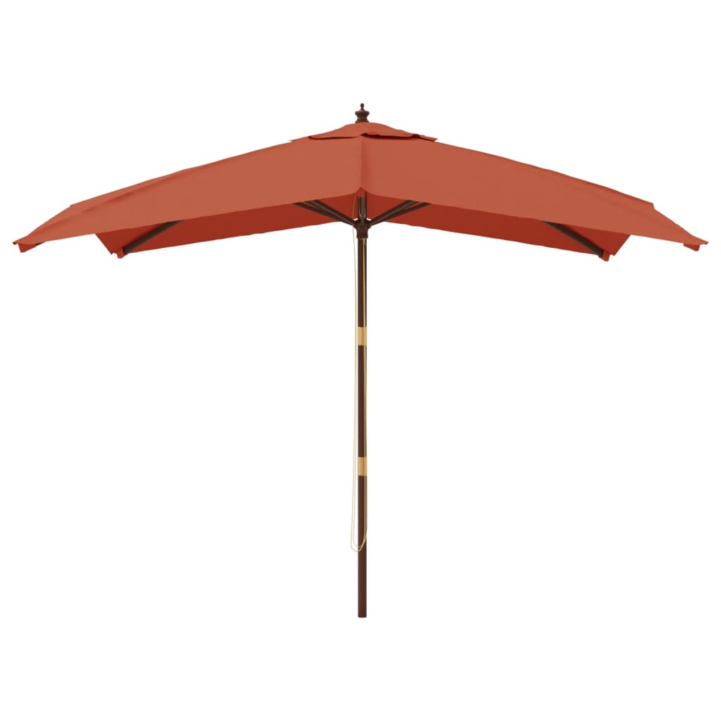 Parasol avec mât en bois terre cuite 300x300x273 cm