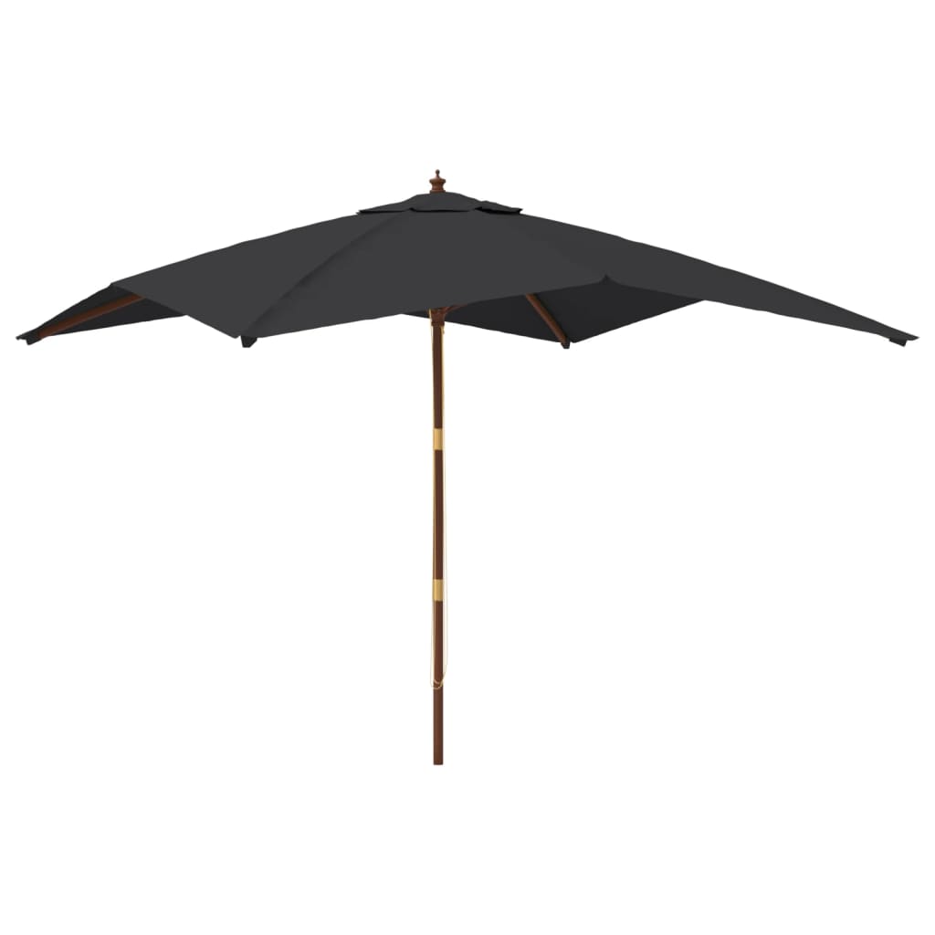 Parasol avec poteau en bois noir 300x300x273 cm