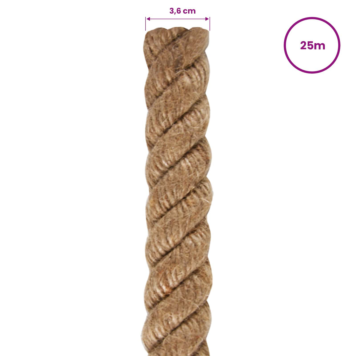 Juteseil 25 m Länge 36 mm Stärke