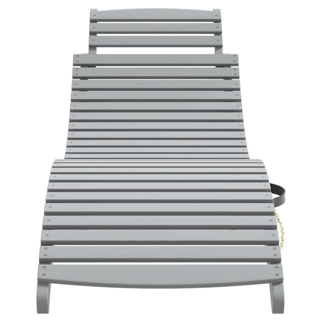 Bain de soleil avec table en bois d'acacia massif gris