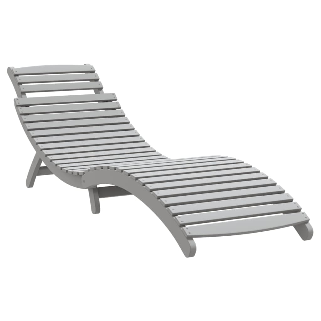 Bain de soleil avec table en bois d'acacia massif gris