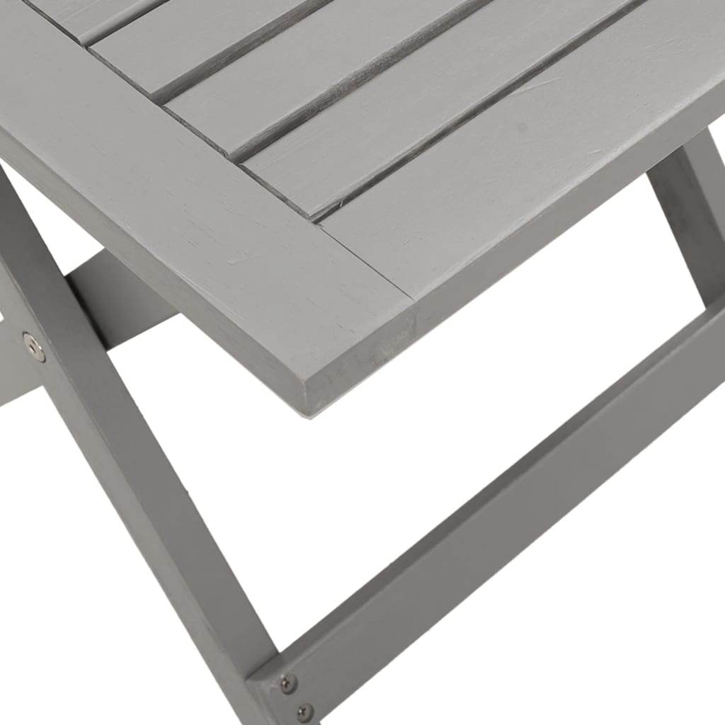 Bain de soleil avec table en bois d'acacia massif gris